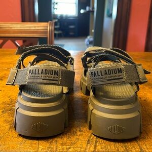 Palladium Strappy Sandals in Olive Green